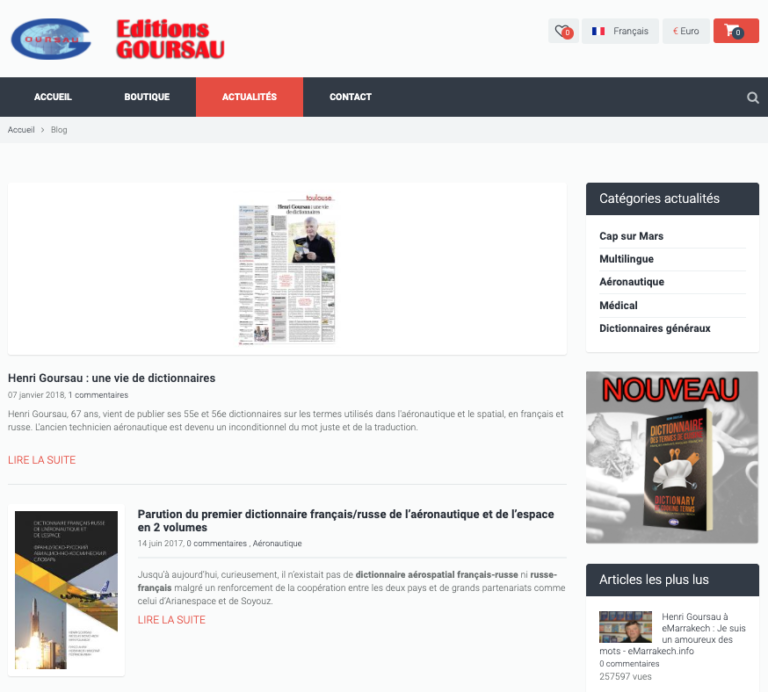 Site Web Editions Goursau